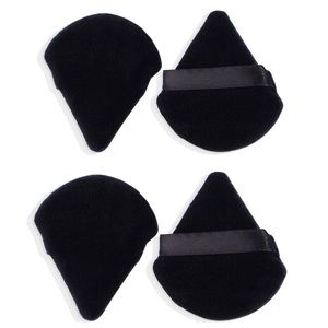 4 piece powder puff for makeup/powder in velvet black